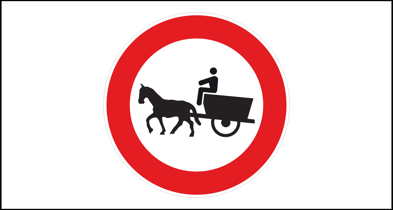 Fig. II 53 Art.117 – Transito vietato ai veicoli a trazione animale