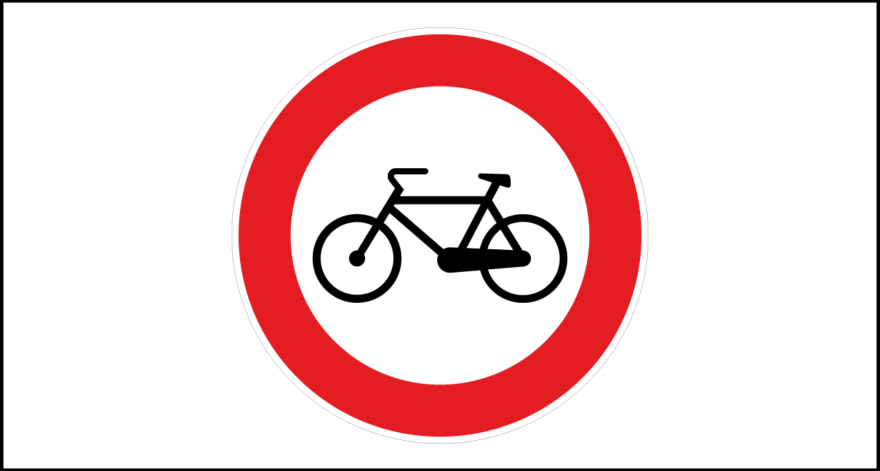 Fig. II 55 Art.117 – Transito vietato alle biciclette