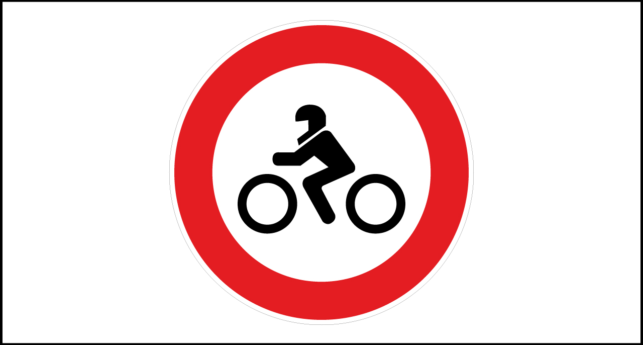 Fig. II 56 Art.117 – Transito vietato ai motocicli