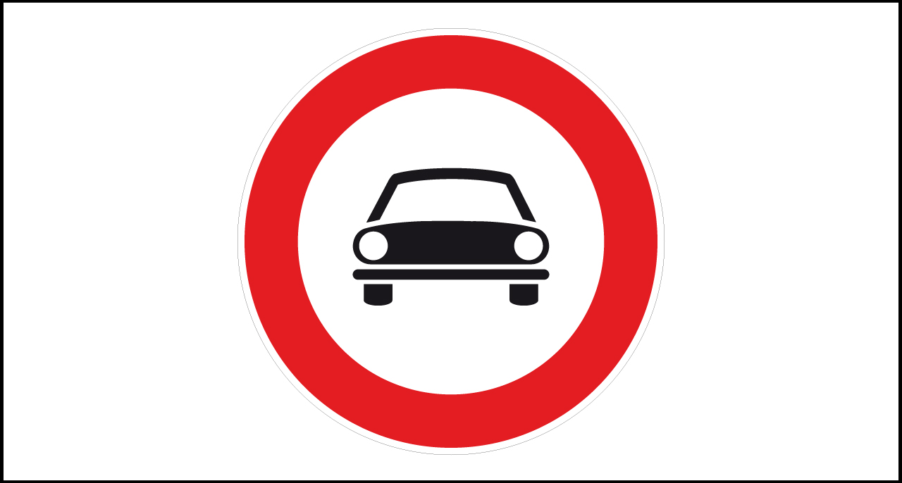 Fig. II 58 Art.117 – Transito vietato a tutti gli autoveicoli