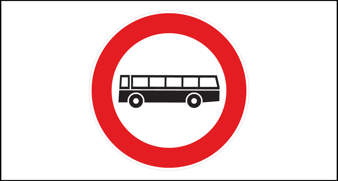 Fig. II 59 Art.117 – Transito vietato agli autobus