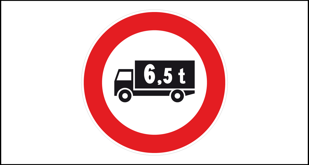 Fig. II 60/b Art.117 – Transito vietato ai veicoli di massa a pieno carico sup. a… t