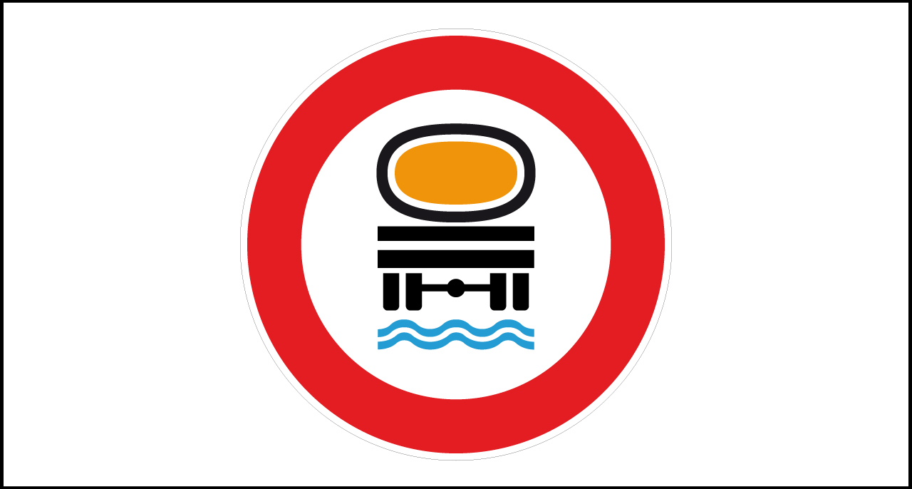 Fig. II 64/b Art.117 – Transito vietato ai veicoli che trasportano prodotti suscettibili di contaminare l’acqua
