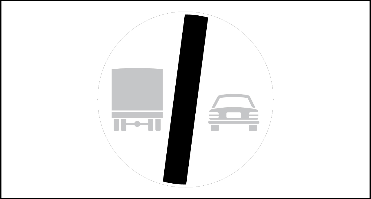 Fig. II 73 Art.119 – Fine del divieto di sorpasso per i veicoli di massa a pieno carico sup. a 3,5 t