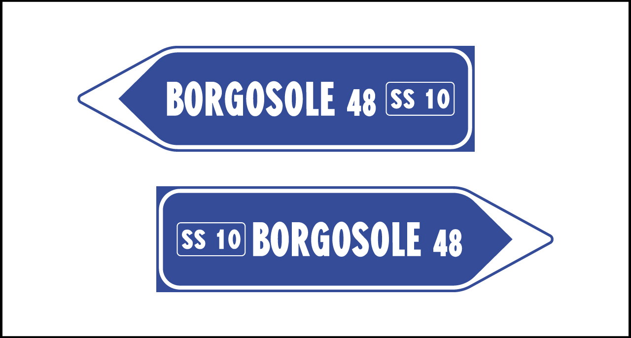 Fig. II 249 Art.128 – Segnale di direzione extraurbano