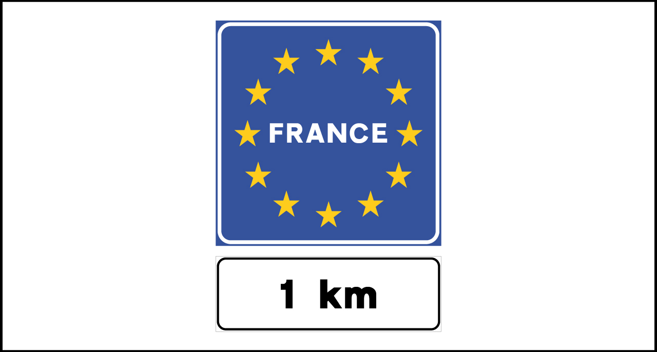 Fig. II 97/b Art. 122 – Preavviso di confine di stato tra paesi della comunità europea