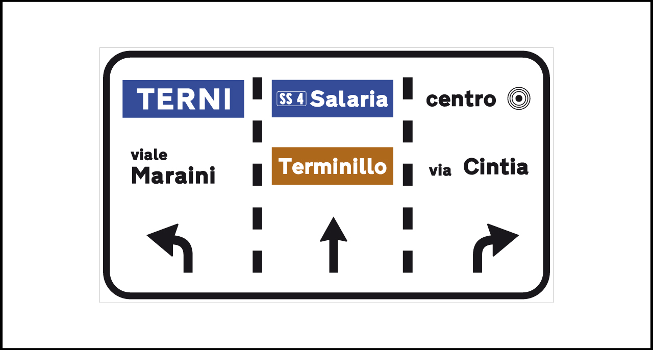 Fig. II 244 Art.127 – Segnale di preselezione urbano