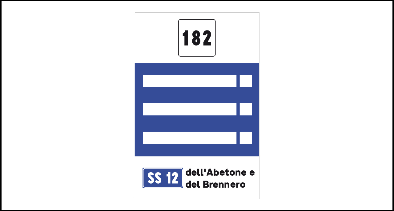 Fig. II 265 Art.129 – Progressiva distanziometrica integrata con segnale di conferma su strade extraurbane