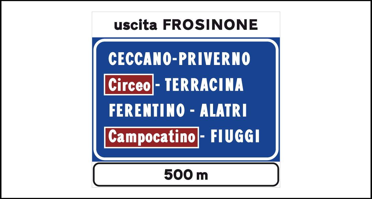 Fig. II 272 Art.130 – Segnale di itinerario extraurbano