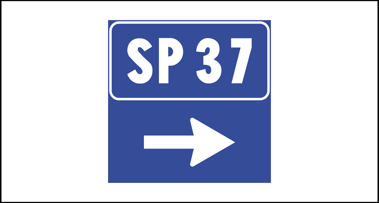 Fig. II 271 Art.129 – Num. identif. strada provinciale+freccia con funzione di direzione