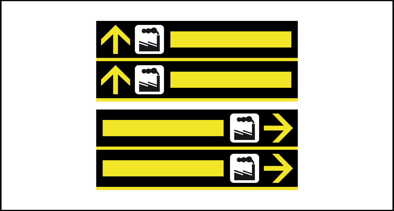 Fig. II 297 Art.134 – Segnale di direzione per le industrie