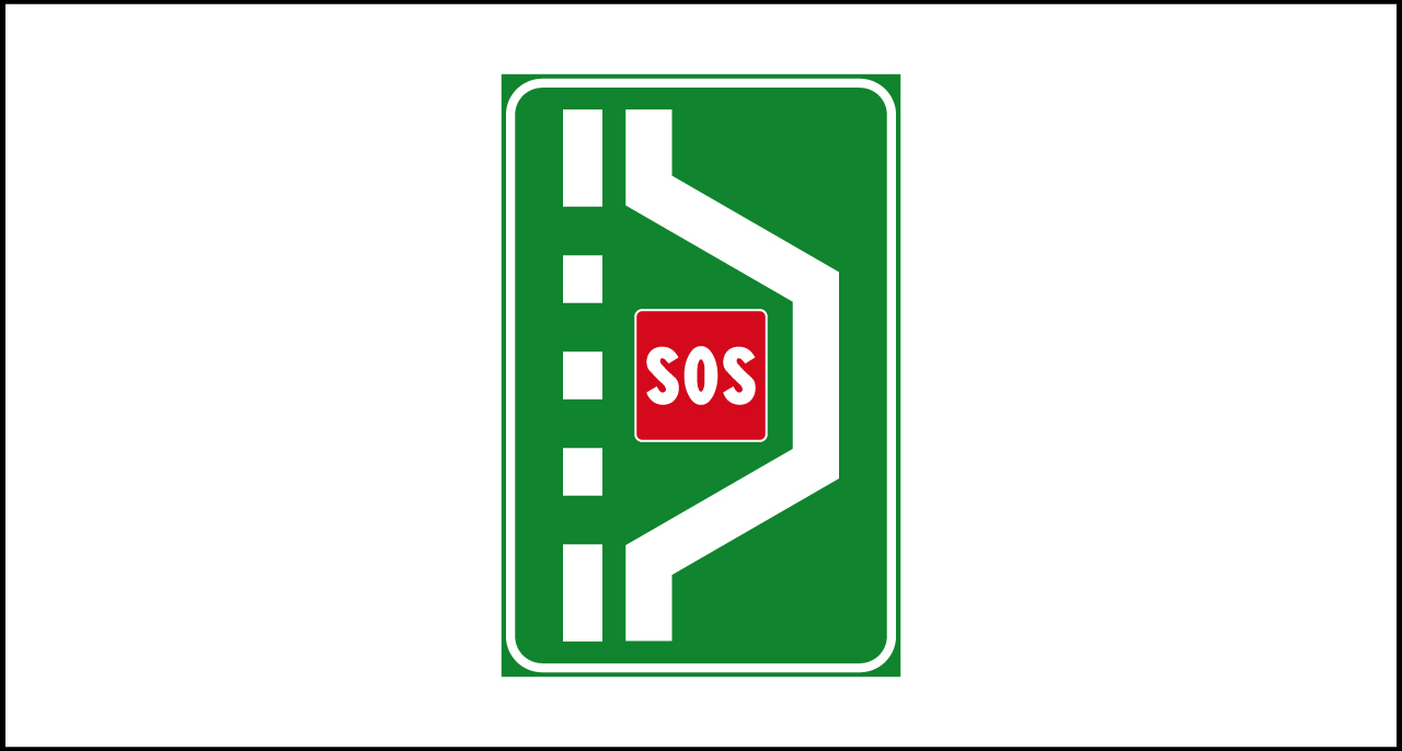Fig. II 329/vr Art.135 – Piazzola con SOS autostradale