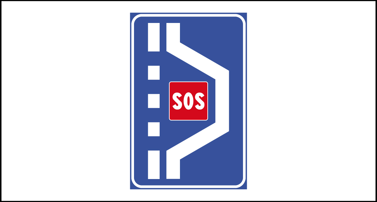 Fig. II 329/bl Art.135 – Piazzola con SOS su viabilità ordinaria
