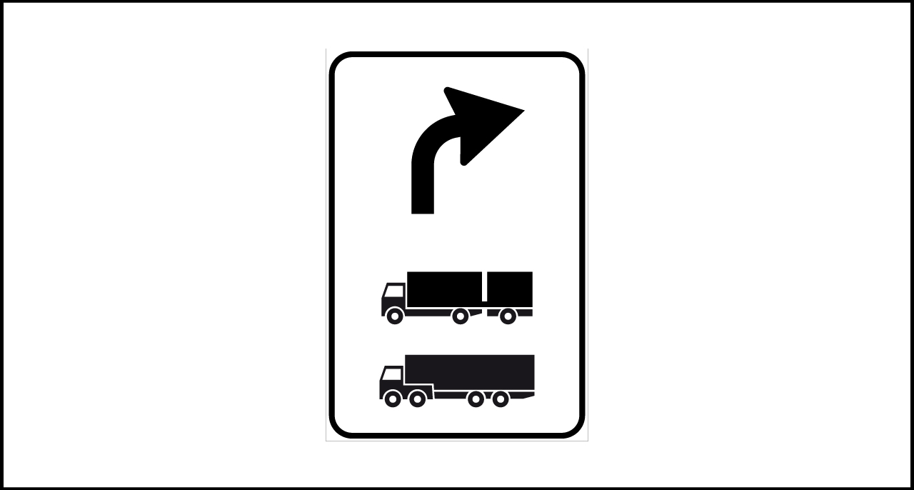 Fig. II 350 Art.135 – Preavviso deviazione consigliata autocarri in transito