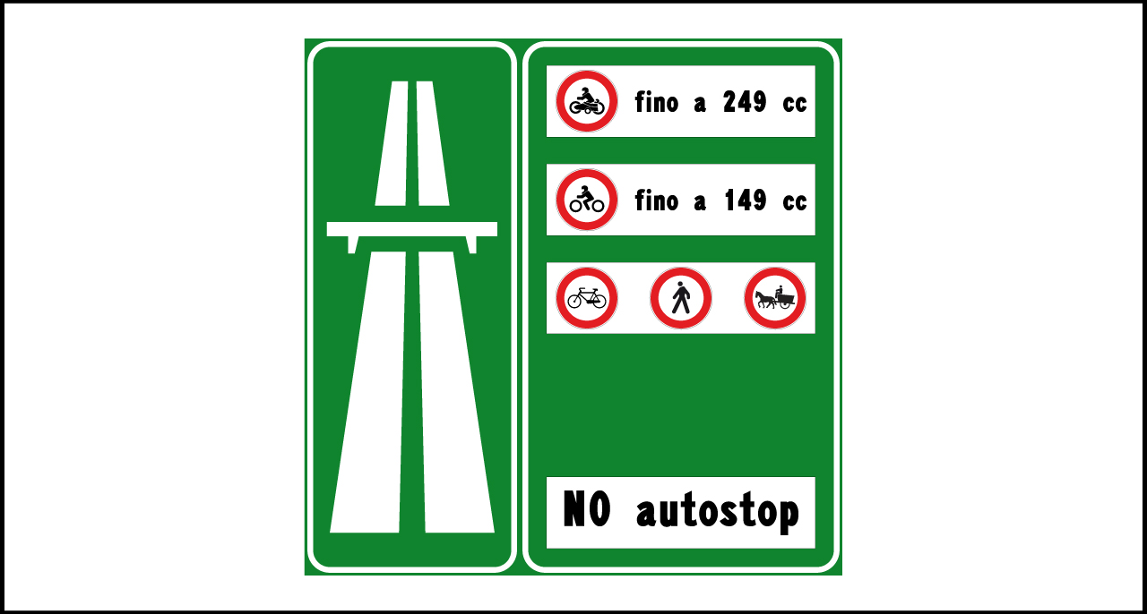 Fig. II 347/vr Art.135 – Preavviso di inizio autostrada