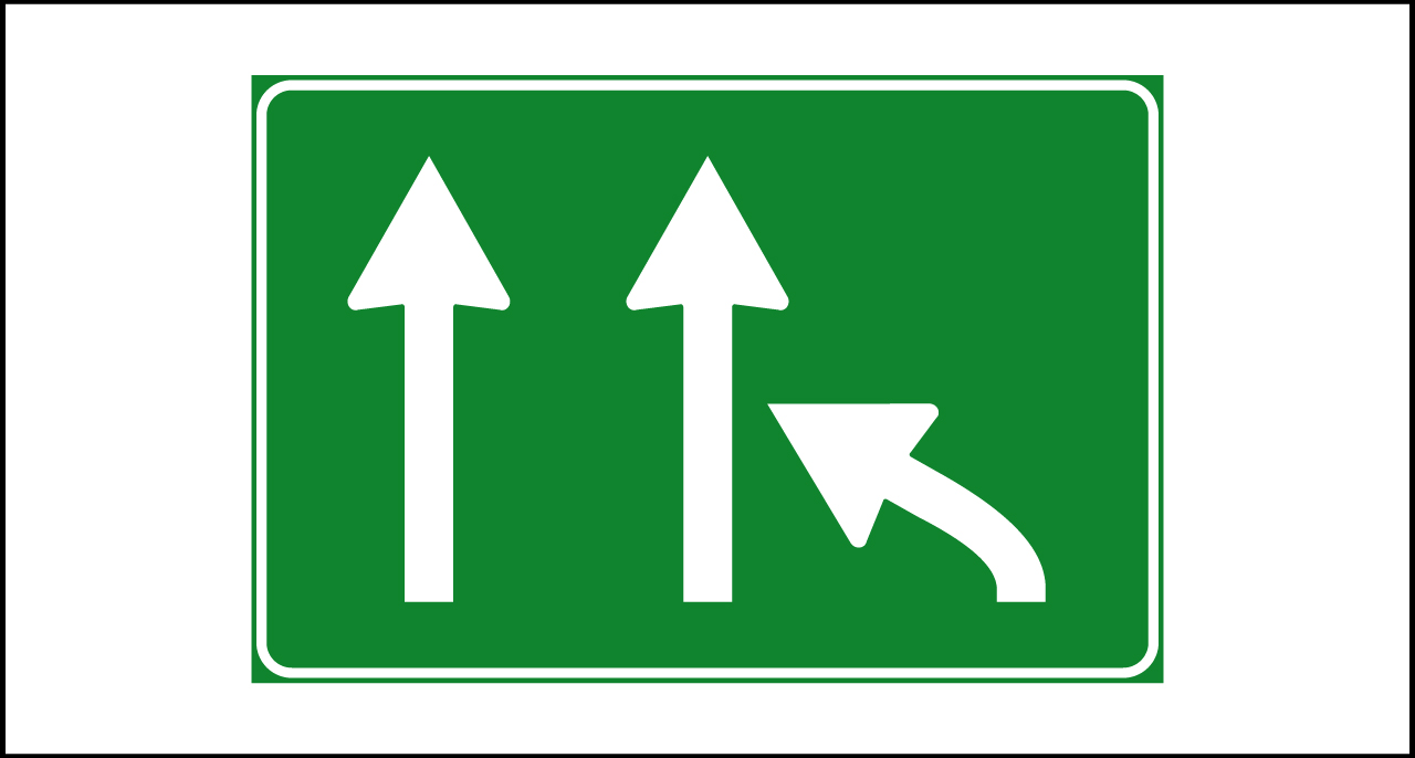 Fig. II 343 Art.135 – Variazione corsie disponibili in riduzione