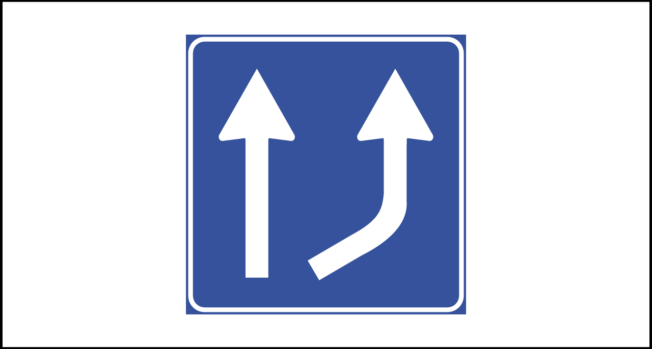 Fig. II 342 Art.135 – Variazione corsie disponibili in riduzione