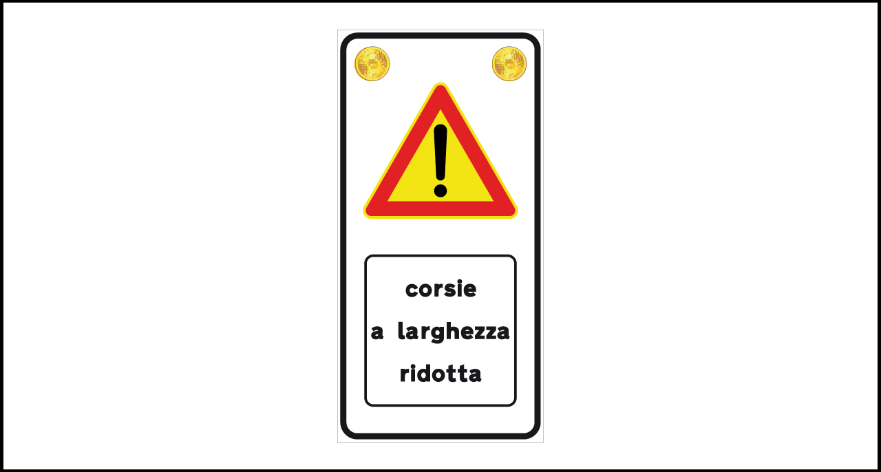 Fig. II 839 – Corsia a larghezza ridotta (possibilità di integrare ottiche luminose)