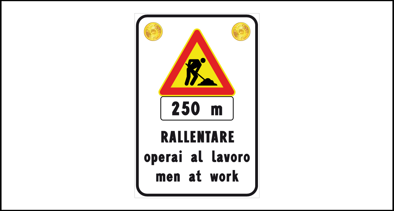 Fig. II 834 – Rallentare lavori (possibilità di integrare ottiche luminose)