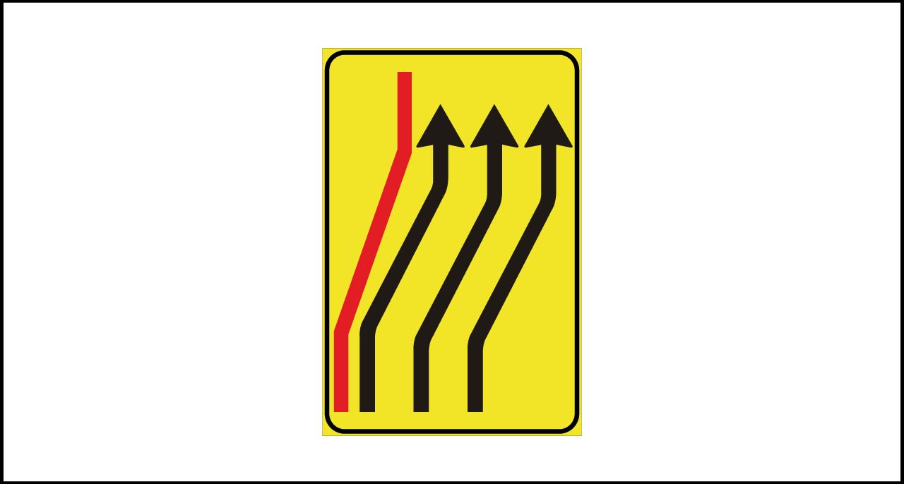 Fig. II 411/e Art.43 – Segnale di corsie chiuse