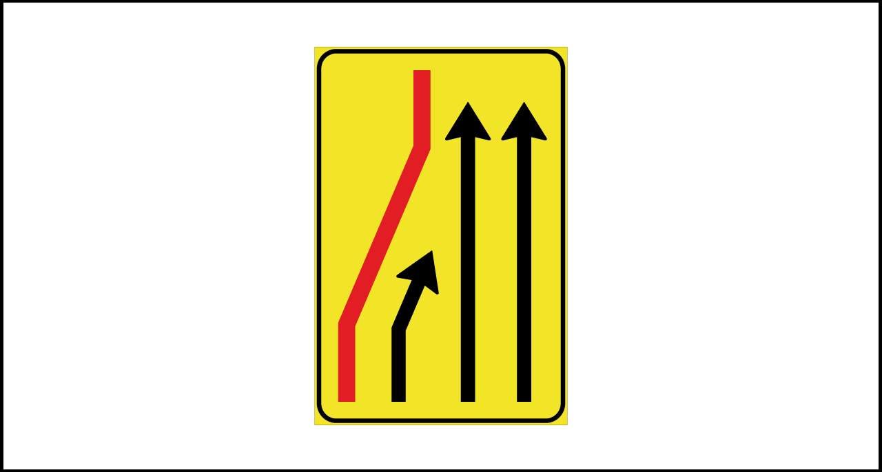 Fig. II 411/b Art.43 – Segnale di corsia chiusa (sinistra)