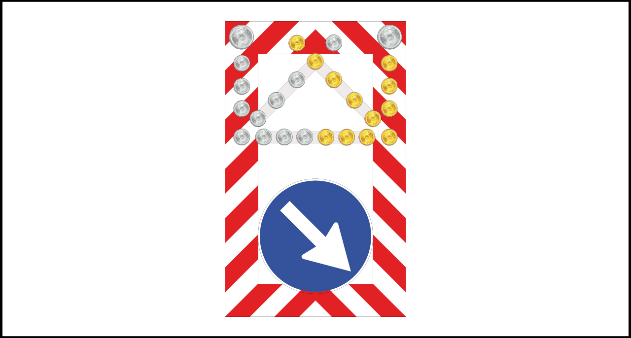 Fig. II 401 Art.39 – Segnale mobile di protezione (possibilità di integrare ottiche luminose)