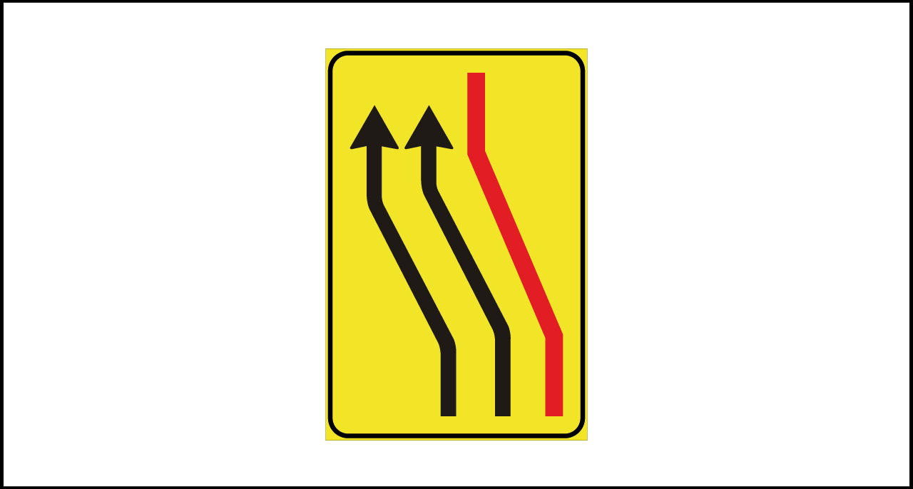 Fig. II 412/e Art.43 – Segnale di rientro in carreggiata