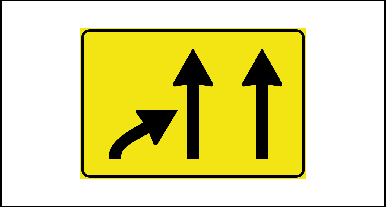 Fig. II 814 – Variazione corsie disponibili in riduzione